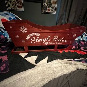 Houdini Inc Wood Red Sleigh